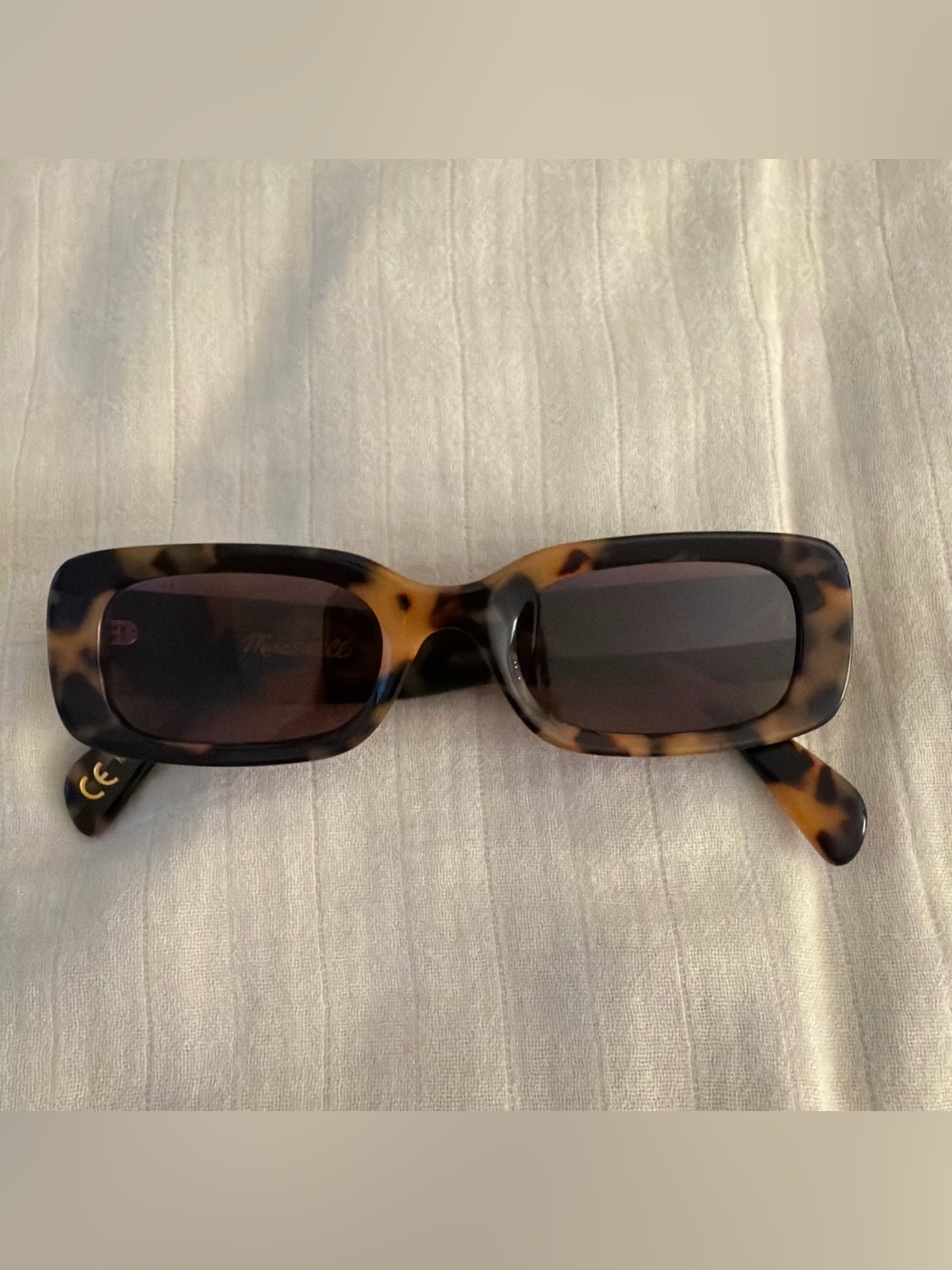 Madewell Tortoiseshell Rectangular Sunglasses - Brown Lenses
